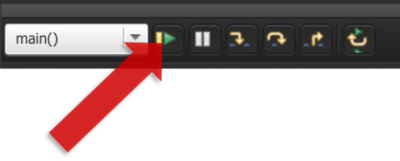 Resume button starts code execution