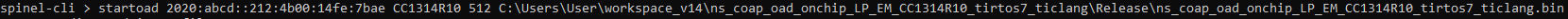 complete startoad command