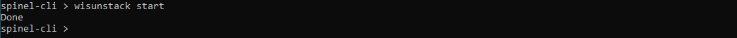 PySpinel CMD output of the wisunstack start command