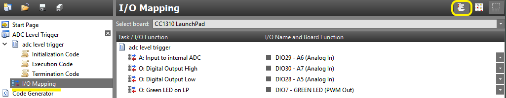 Task I/O Settings