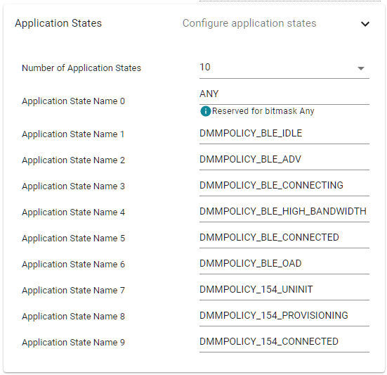DMM Application States