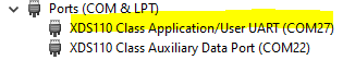 Here COM27 should be used to communicate with the Launchpad