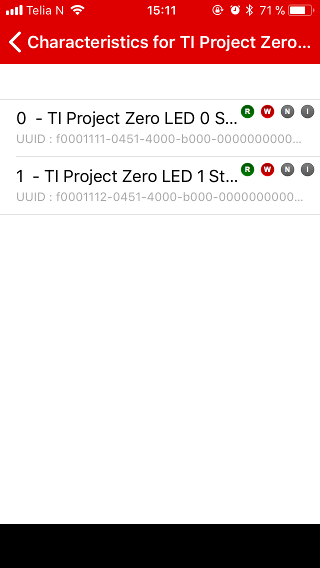 SimpleLink Starter Project Zero UUIDs