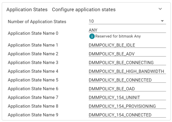 DMM SysConfig Application States