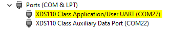 Identify the COM port used
