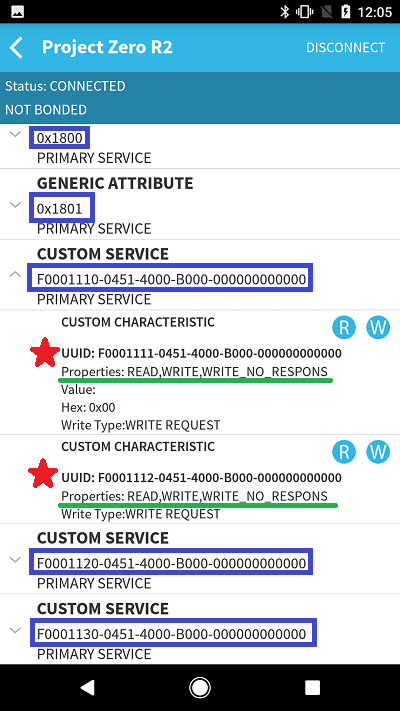 BLE Scanner Project Zero UUIDs