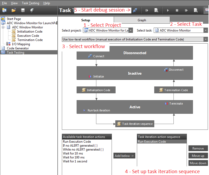 Task Testing Panel