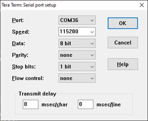 Alt Text - serial port setting