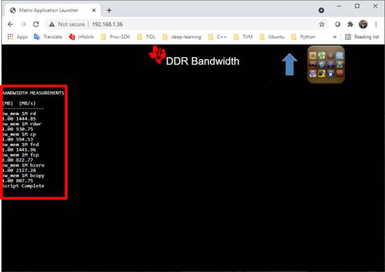 Alt Text - DDR bandwidth benchmarking results