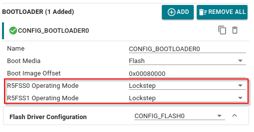 SBL Lockstep and Dual Core Configurability
