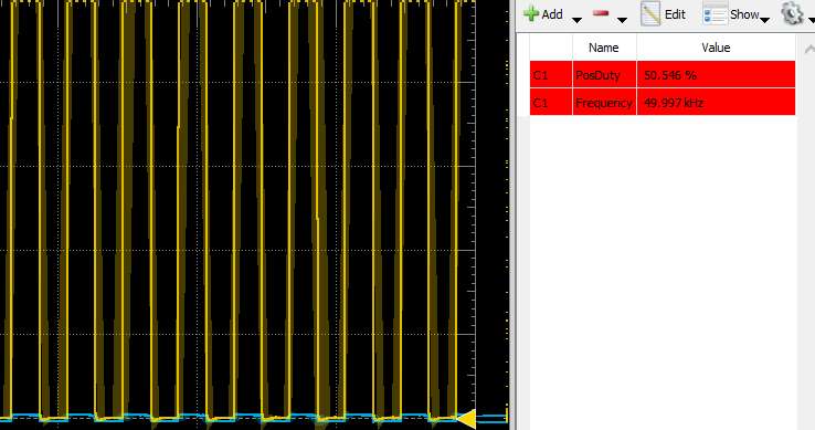Oscilloscope Half Voltage