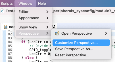CCS Customize Perspective