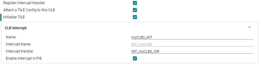 SysConfig CLB Interrupt