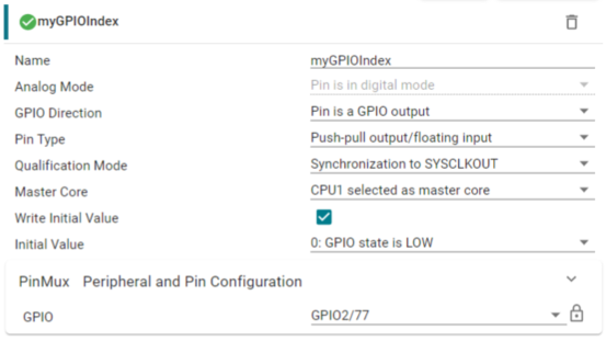 SysConfig Index GPIO