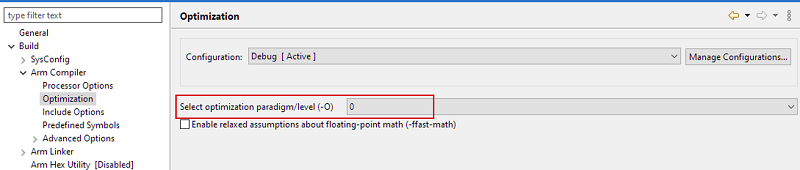 Disable Optimization