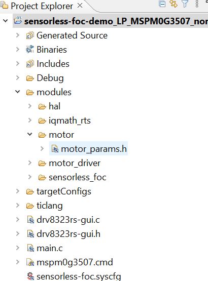 Locate motor\_params.h file