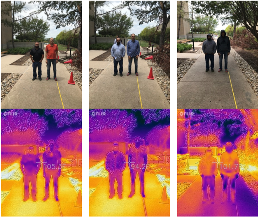 Infrared images taken outdoors via a FLIR camera