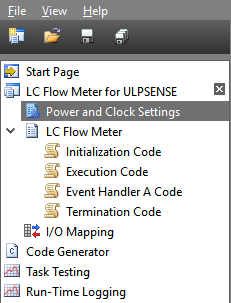 Power and Clock Settings