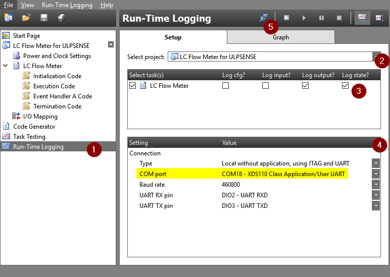 Run-time logging page