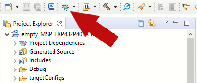 "Debug" will compile your code, generating a *.out file & flash your LaunchPad.