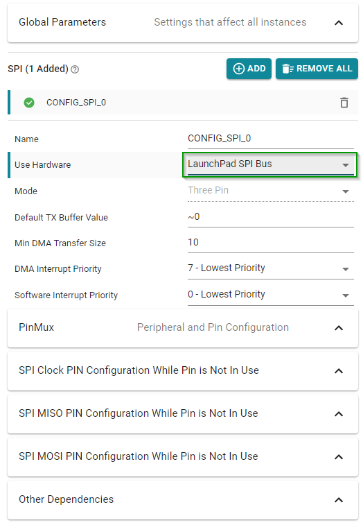 SysConfig add SPI