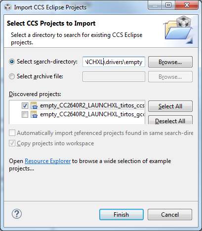Import CCS Project Empty