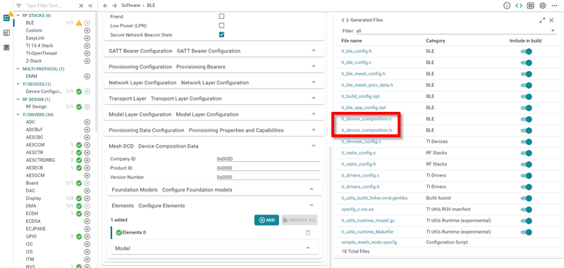 Mesh Device Composition Data