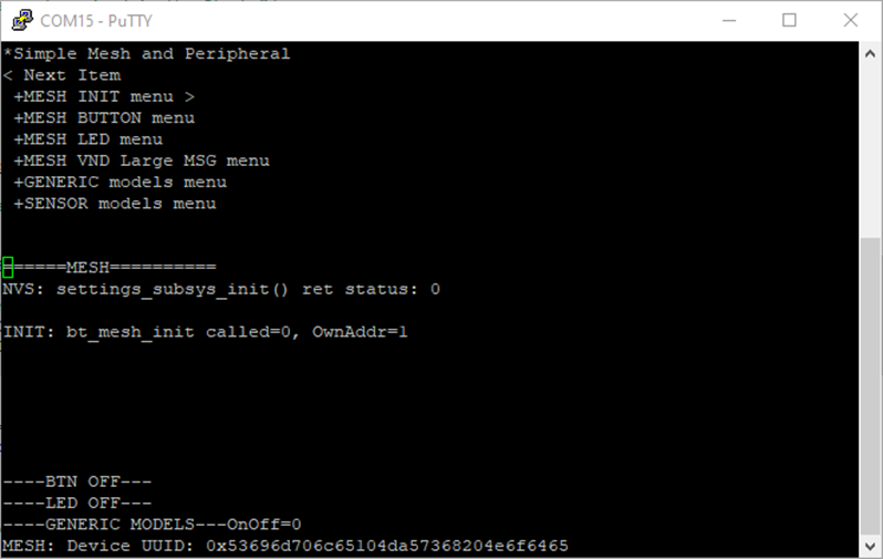 Initial mesh serial output