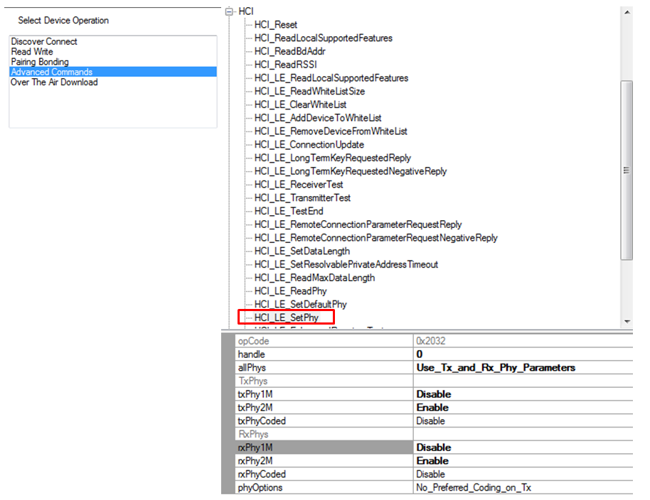 HCI_LE_SetPhy