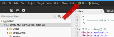 "Run" will compile your code, generating a *.out file & flash your LaunchPad.