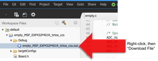 Save the *.out file so we can later upload it to GUI Composer