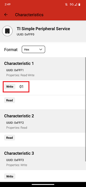 Simple Profile Write ASCII