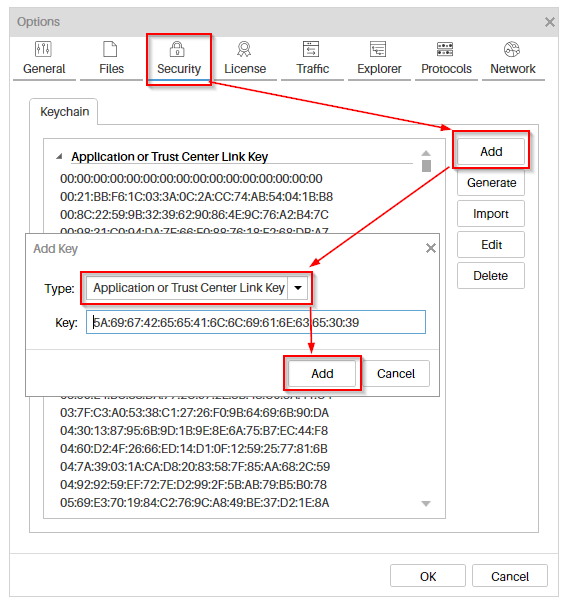 ubiqua tc link key entry