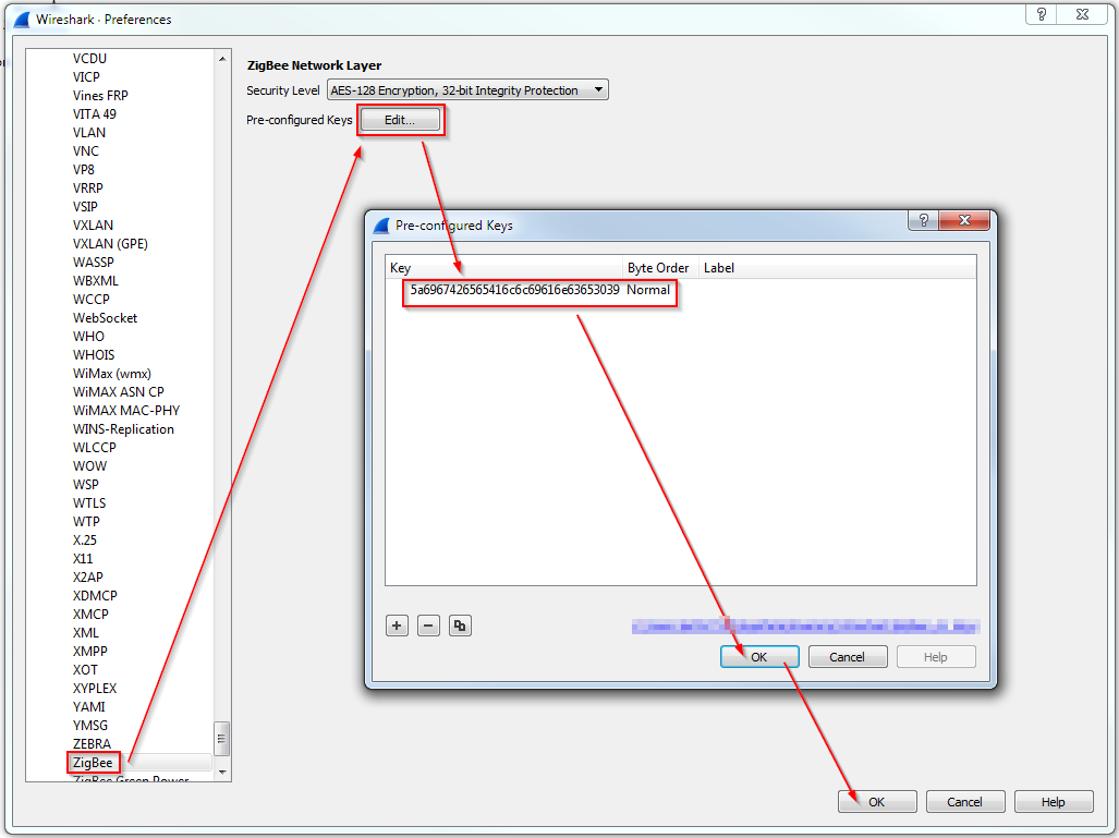 wireshark tc link key