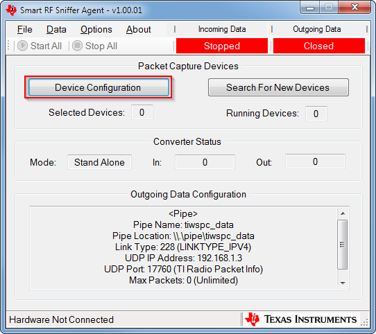sniffer agent config