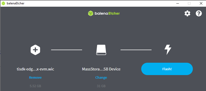 Alt Text - balenaEtcher writing SD card